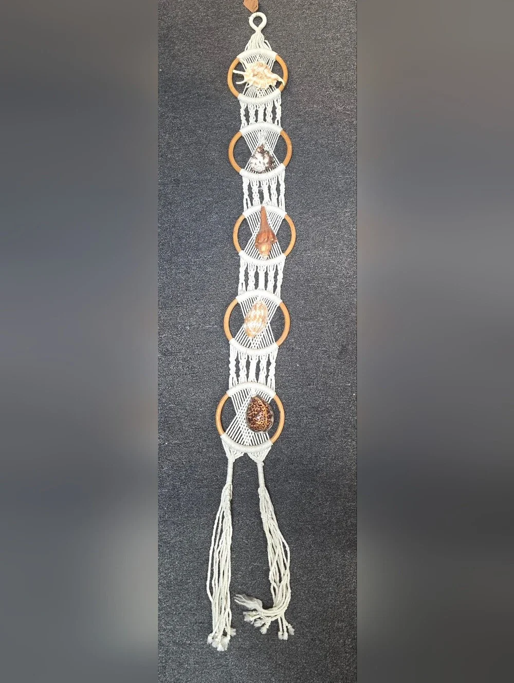 Boho Macramé Wall Hanging with Natural Shells
